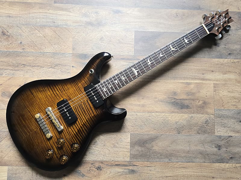 Yellow and black PRS 594 10-top electric guitar 