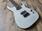 white electric guitar with black hardware 