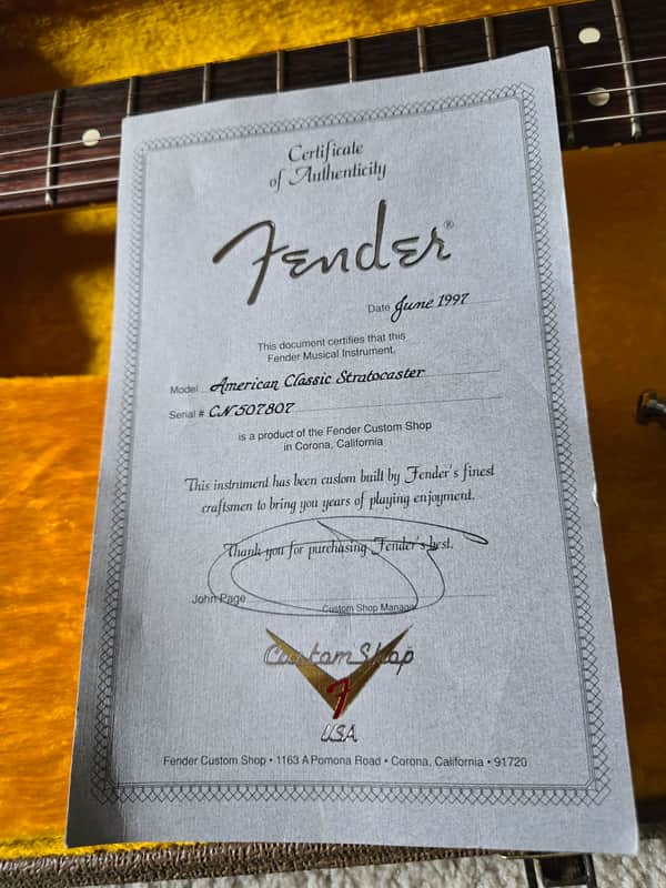 Fender Custom Shop American Classic Strat