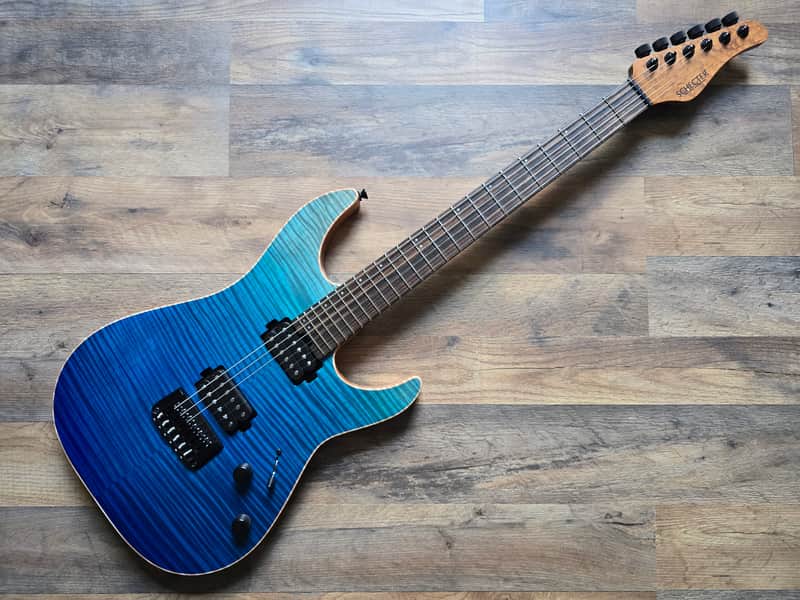 Schecter USA Custom Shop Aaron Marshall Signature AM-6 - Cerulean Fade, Sweetwater Exclusive