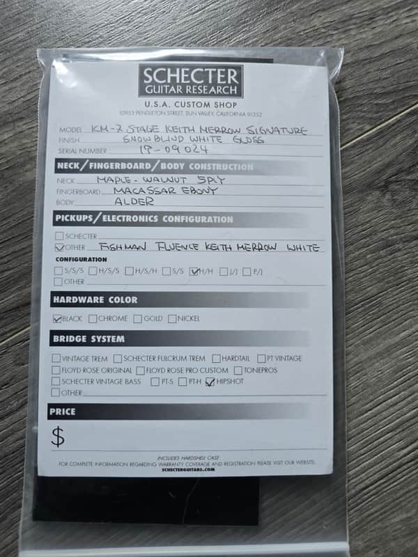 Schecter USA Custom Shop Keith Merrow KM-7 Stage