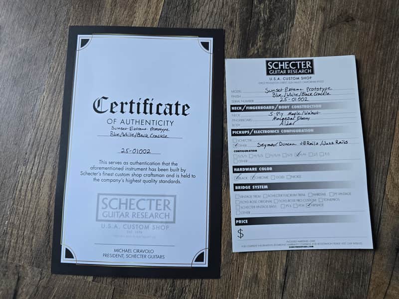 Schecter USA Custom Shop Prototype Sunset Extreme