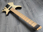 Ergonomic electric guitar with a maple and carbon fiber neck.