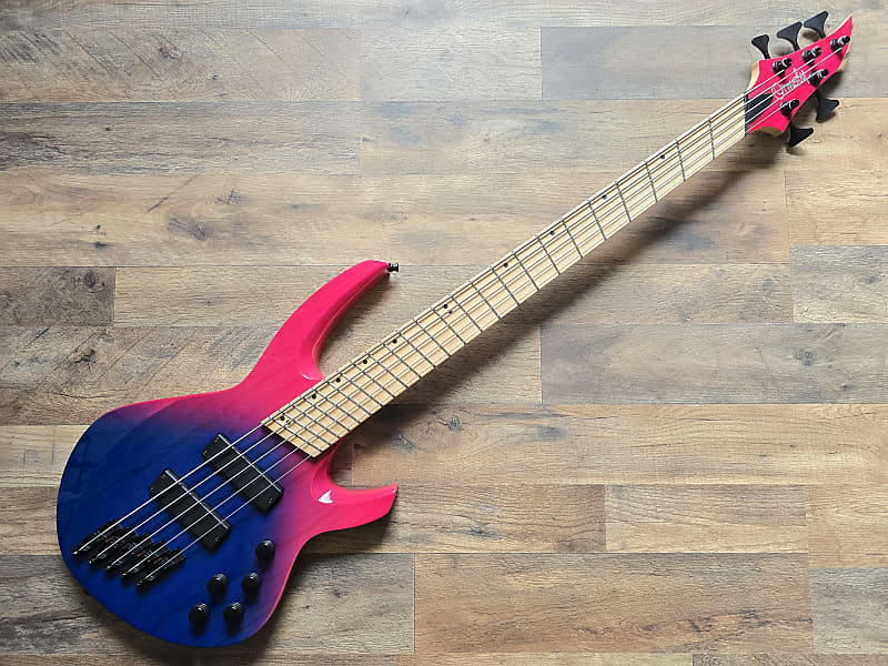 Used Ormsby BassGTR 5 bass guitar front view in natural light