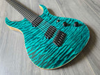 Vandermeij Magistra Multiscale NAMM Showpiece guitar with turqoise body and black pickups