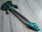 Turquoise electric guitar with an ebony fretboard